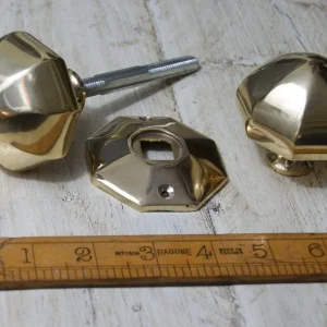 Octagonal Door Knob – Solid Brass (65mm / 2.5″)