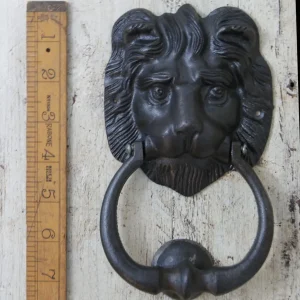 Lion Head Door Knocker – Heavy Cast Iron Antique Finish (150mm)