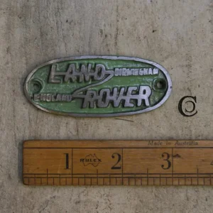 Land Rover Cast Iron Plaque – Antique Green Patina Oval Sign (75mm)
