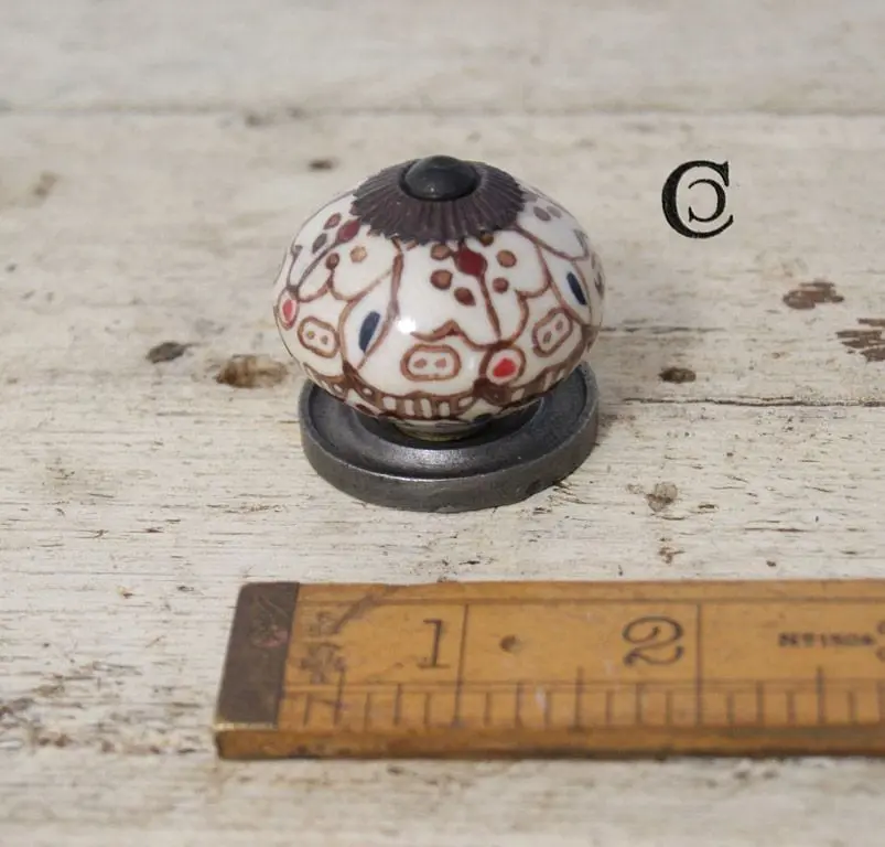 Albany Ceramic Cabinet Knob with Back Plate (35mm)