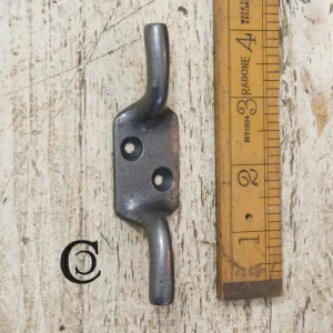 Cleat Double Hook for Airer – Cast Antique Iron (4″ / 100mm)