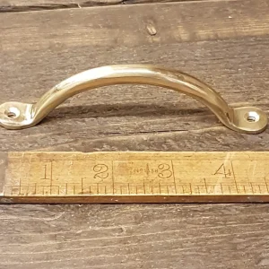 Penny End Bow Cabinet Handle – Solid Brass 120mm