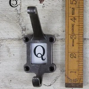 Ceramic Insert Coat Hook – Cast Antique Iron Wall Hook (113mm)