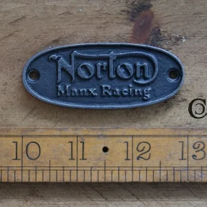 Norton Manx Racing Plaque – Oval Cast Iron Sign (75mm)