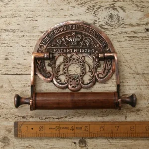 Crown Fixture Toilet Roll Holder – Antique Copper Wall Mounted Vintage Style