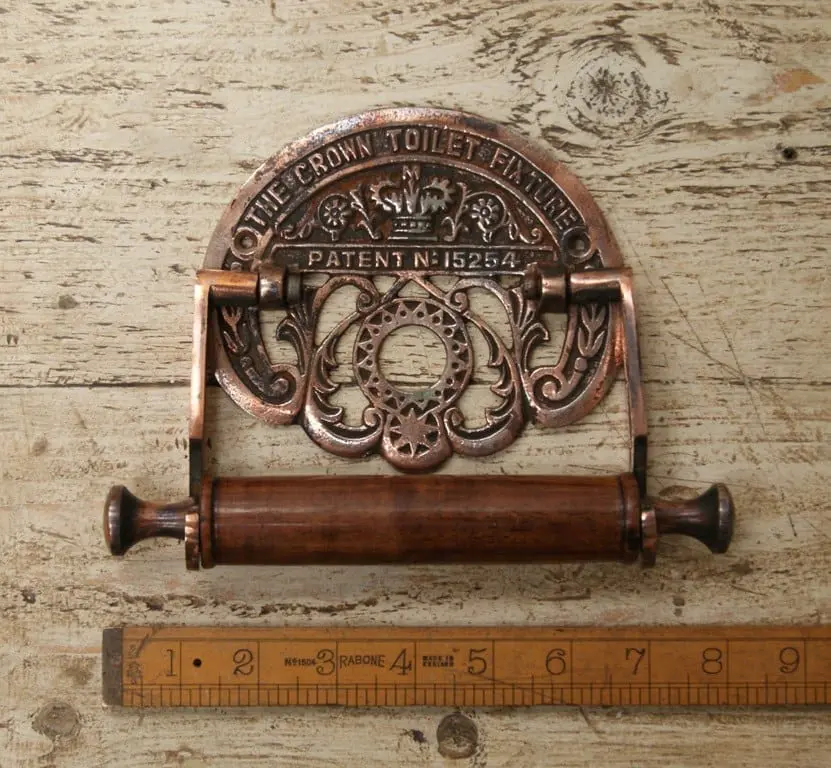 Crown Fixture Toilet Roll Holder – Antique Copper Wall Mounted Vintage Style