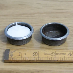 Tea Light Candle Holder – Pressed Antique Iron, 46mm Rim