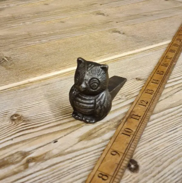 Owl Door Stop Wedge – Antique Cast Iron, 95mm
