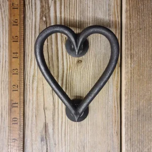 Love Heart Door Knocker with Round Striker – 150mm Cast Iron