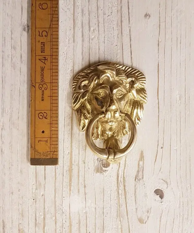 Lion Head Door Knocker – Small Solid Brass 75mm