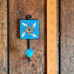 Ceramic Shower Hook Square Blue