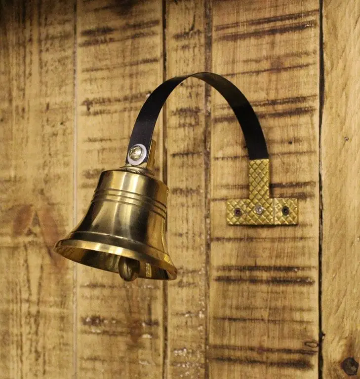 Shop Keeper Door Bell on Spring – Solid Brass, Door Mounted