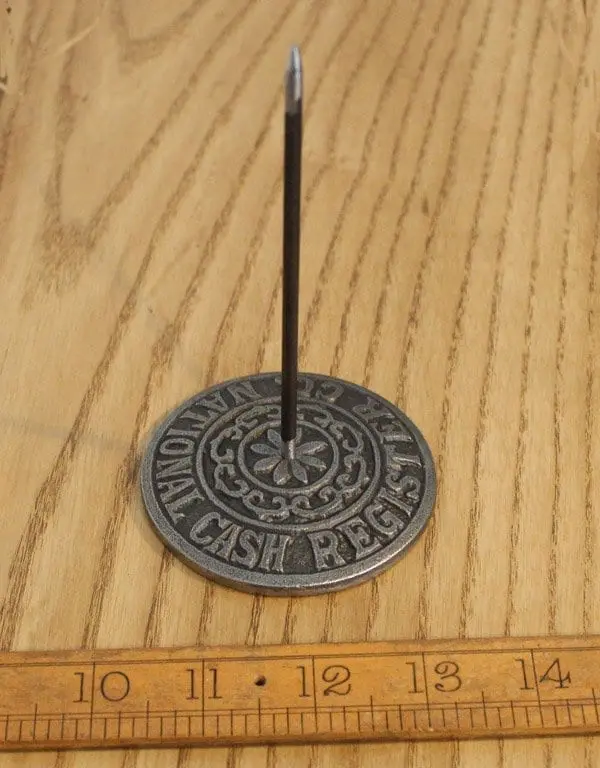 Receipt Spike – National Cash Register Style in Antique Cast Iron