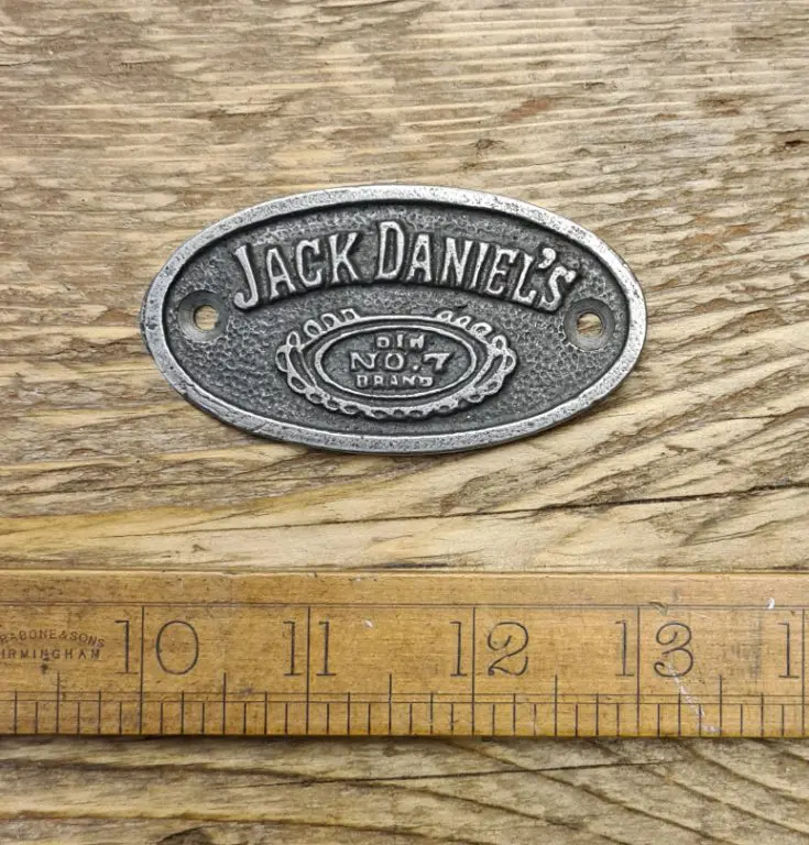 Oval Jack Daniel's Plaque – Cast Antique Iron 80mm x 42mm