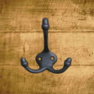 Triple Beaumont Coat Hook – Antique Iron Wall Hook for Hallways & Utility Spaces