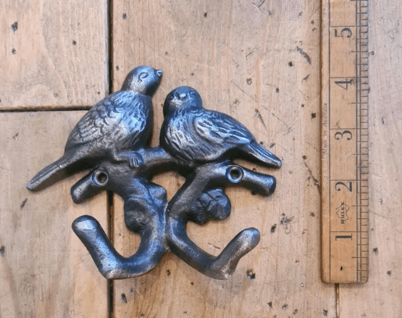Two Birds Double Coat Hook – Solid Cast Iron