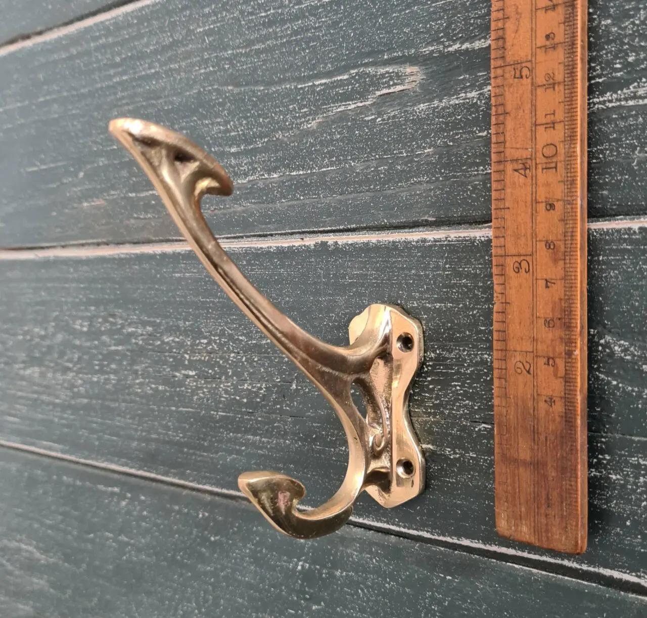 Monroe Brass Hat & Coat Hook – Solid Brass Wall Hook (150mm)